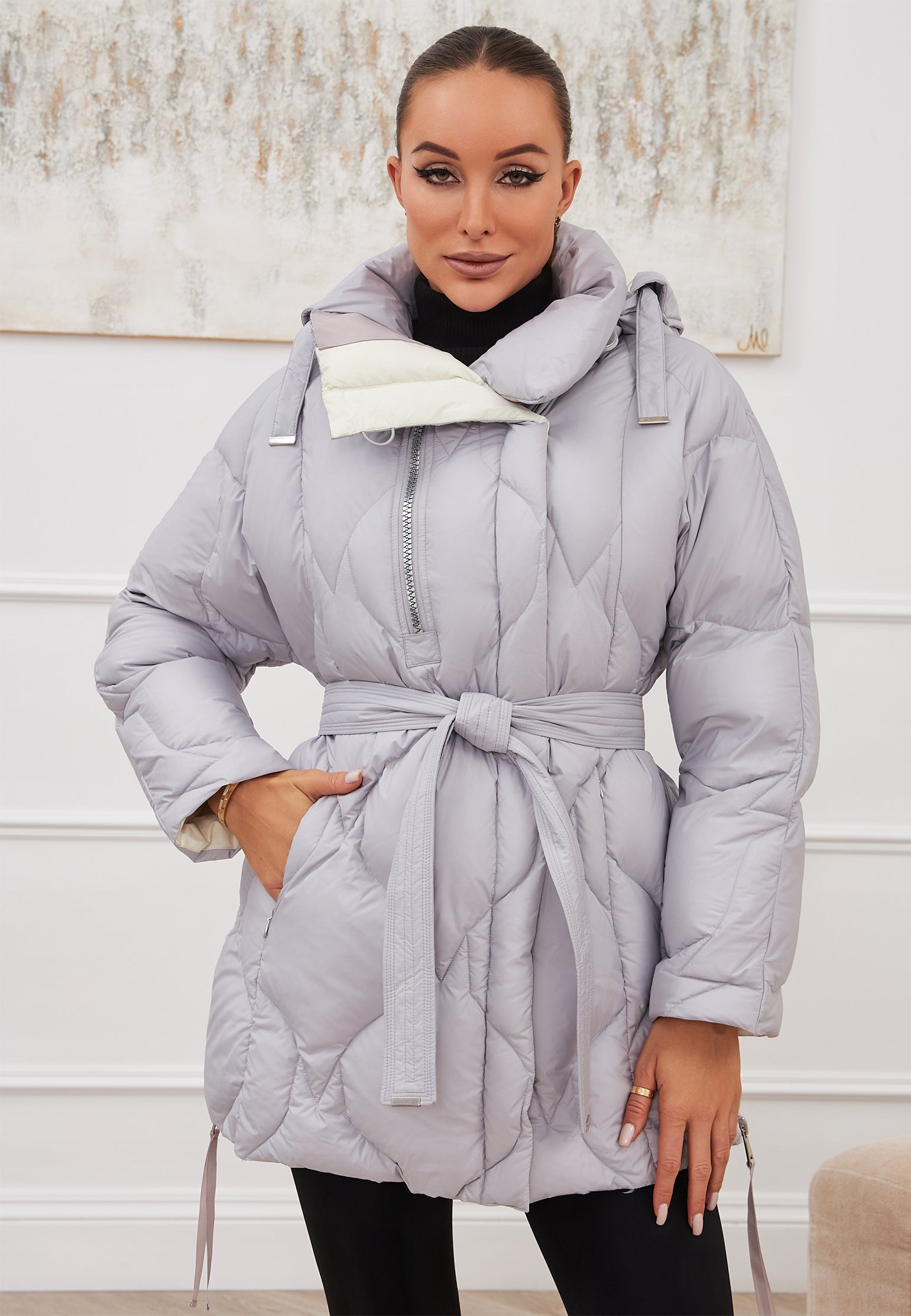 Gray Sfilato puffer jacket - view 2