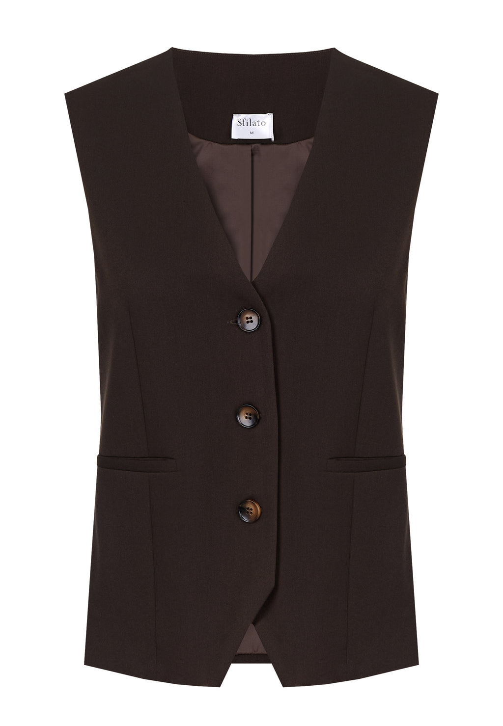 Brown and Black Sfilato vest - view 1