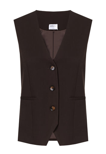 Brown and Black Sfilato vest - view 1