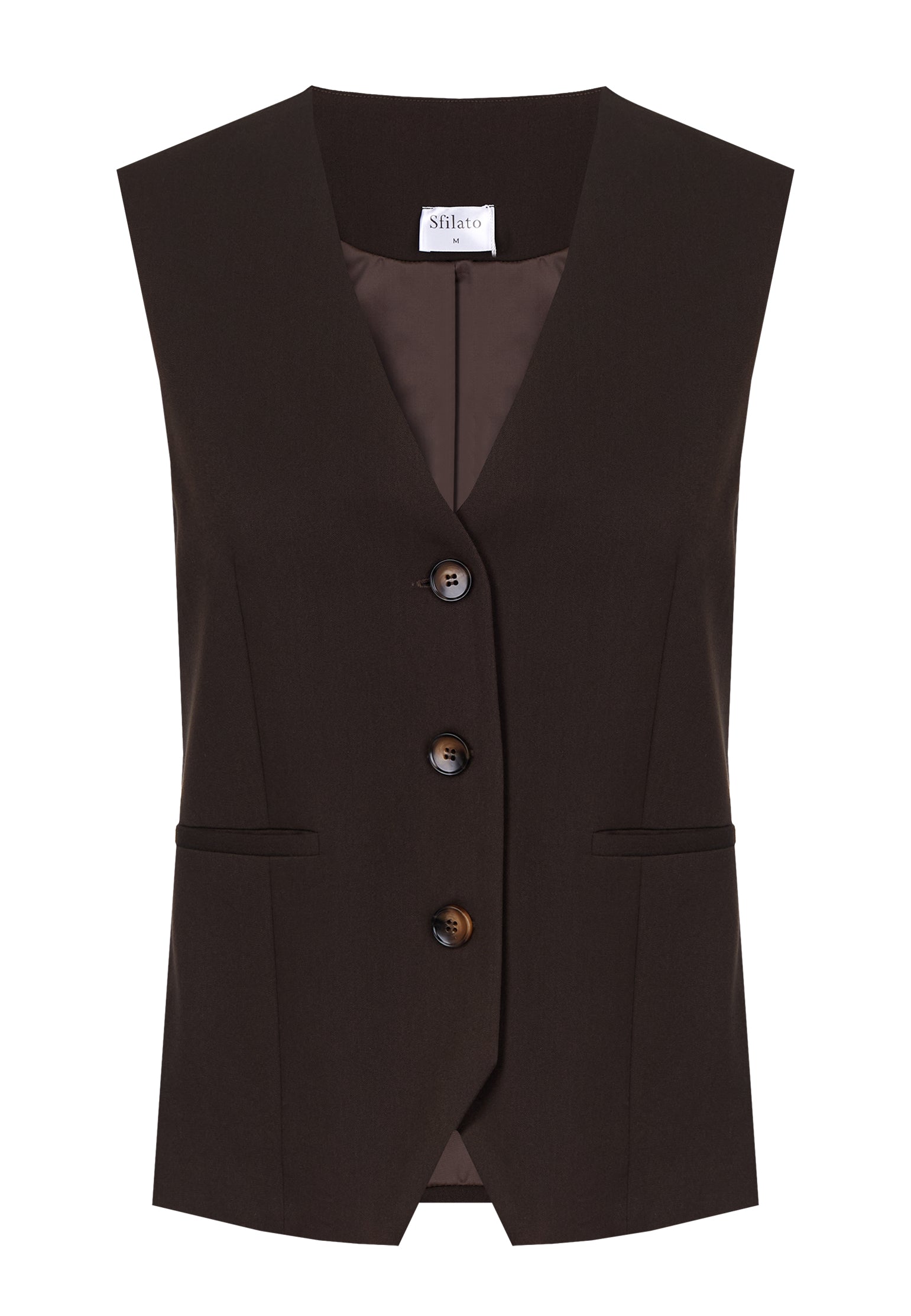 Brown and Black Sfilato vest - view 1