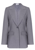 Silver Single-Breasted Tailored Blazer - view 1