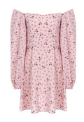 Pink Off-Shoulder Floral Mini Dress - view 1