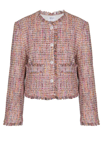 Rose Tweed Cropped Jacket - view 1