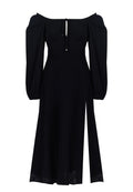 Black Puff-Sleeve Wide-Leg Jumpsuit - view 1