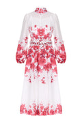 Red Floral Embroidered Midi Dress - view 1