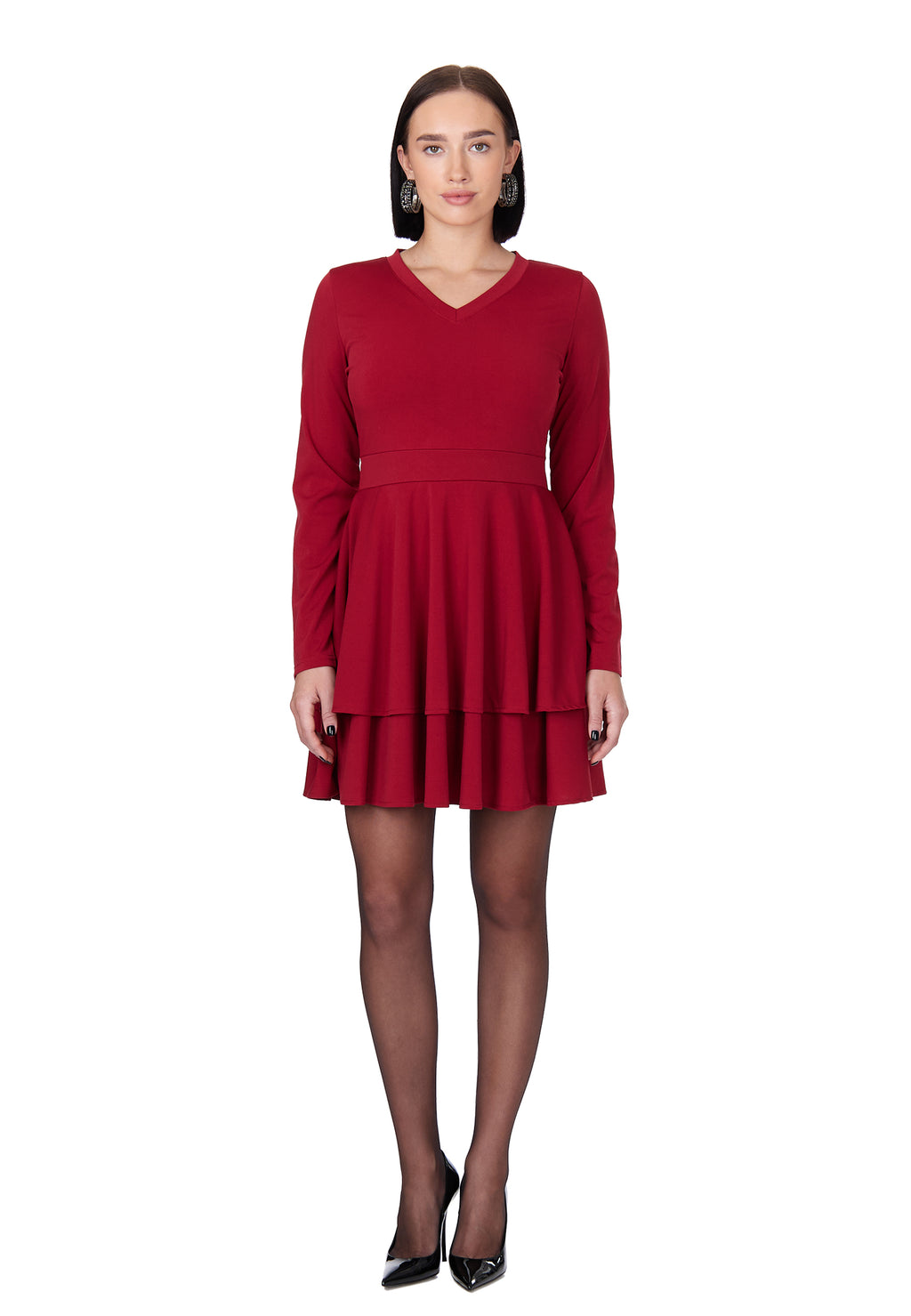 Burgundy Sfilato dress - view 2