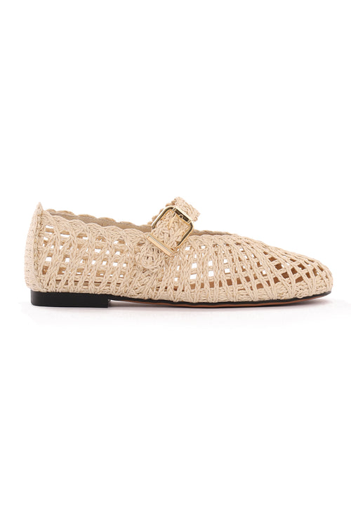 Beige and Cream Sfilato ballet flats