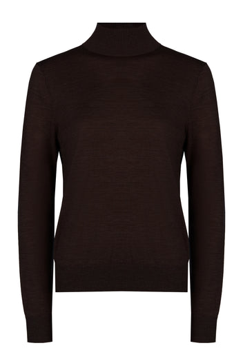Wine Fine-Knit Turtleneck - view 1