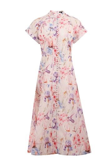 Pink Floral Cap-Sleeve Mini Dress - view 1