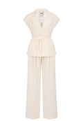 Ivory Tailored Vest and Wide-Leg Trouser Set - view 1