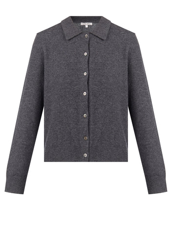 Graphite Collared Button Knit Cardigan - view 1