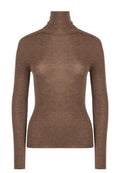 Mocha Smooth Fine-Knit Turtleneck - view 1
