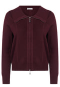 Wine Zip-Front Knit Jacket - view 1