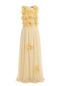 Butter Yellow Floral Applique Maxi Dress - view 1