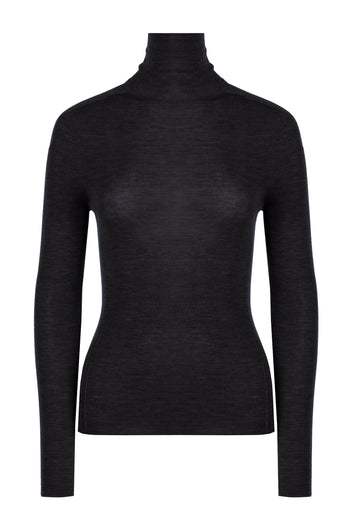 Black Fine-Knit Turtleneck - view 1