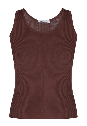 Burgundy Sfilato tank top - view 1