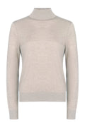Silver Fine-Rib Turtleneck Knit Top - view 1