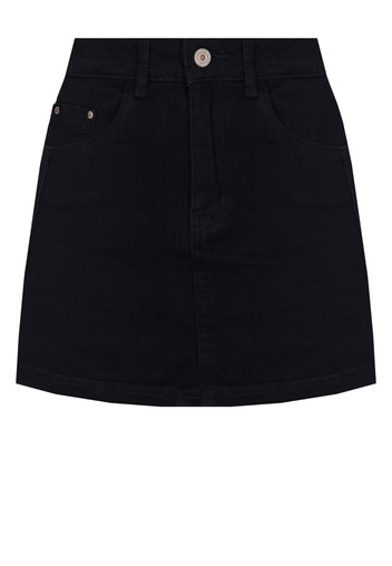 Black Denim Mini Skirt - view 1