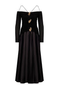 Black Off-Shoulder Applique Maxi Dress - view 1