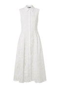 White Embroidered Sleeveless Dress - view 1