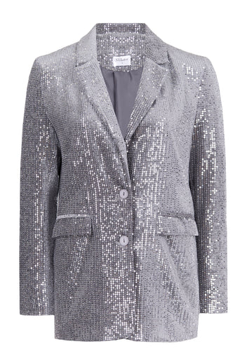 Silver Sequin Tailored Blazer - view 1
