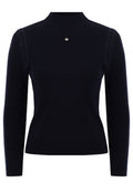 Black Fine-Knit Logo Turtleneck - view 1