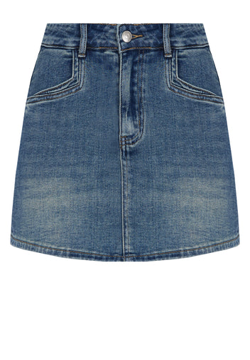 Blue Denim Mini Skirt - view 1