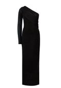 Black One-Shoulder Column Midi Dress - view 1