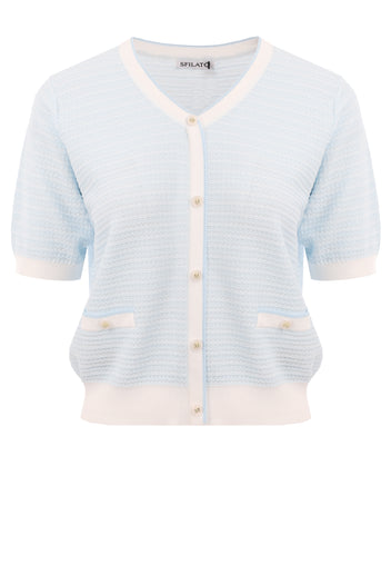 Sky Short-Sleeve Pocket Knit Cardigan - view 1