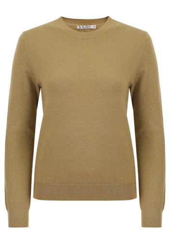 Camel Crewneck Knit Pullover - view 1