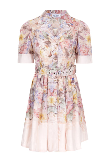 Pastel Floral Shirt Mini Dress - view 1