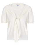 Ivory Tie-Front Short-Sleeve Knit Top - view 1