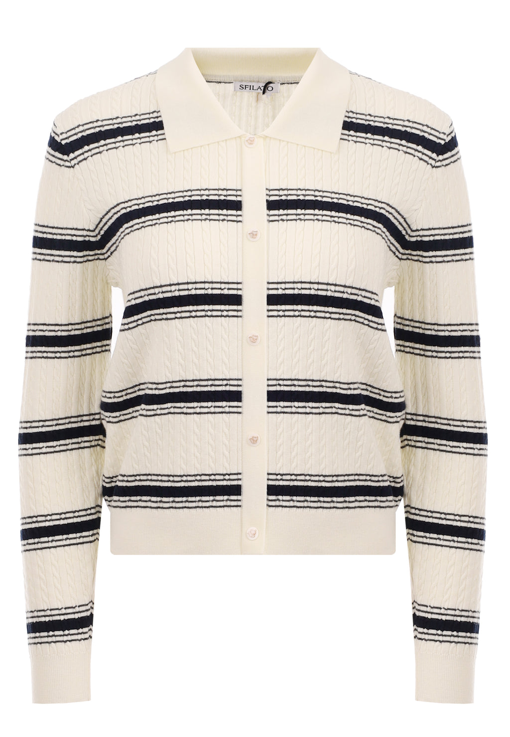 Gray and White Sfilato cardigan - view 1