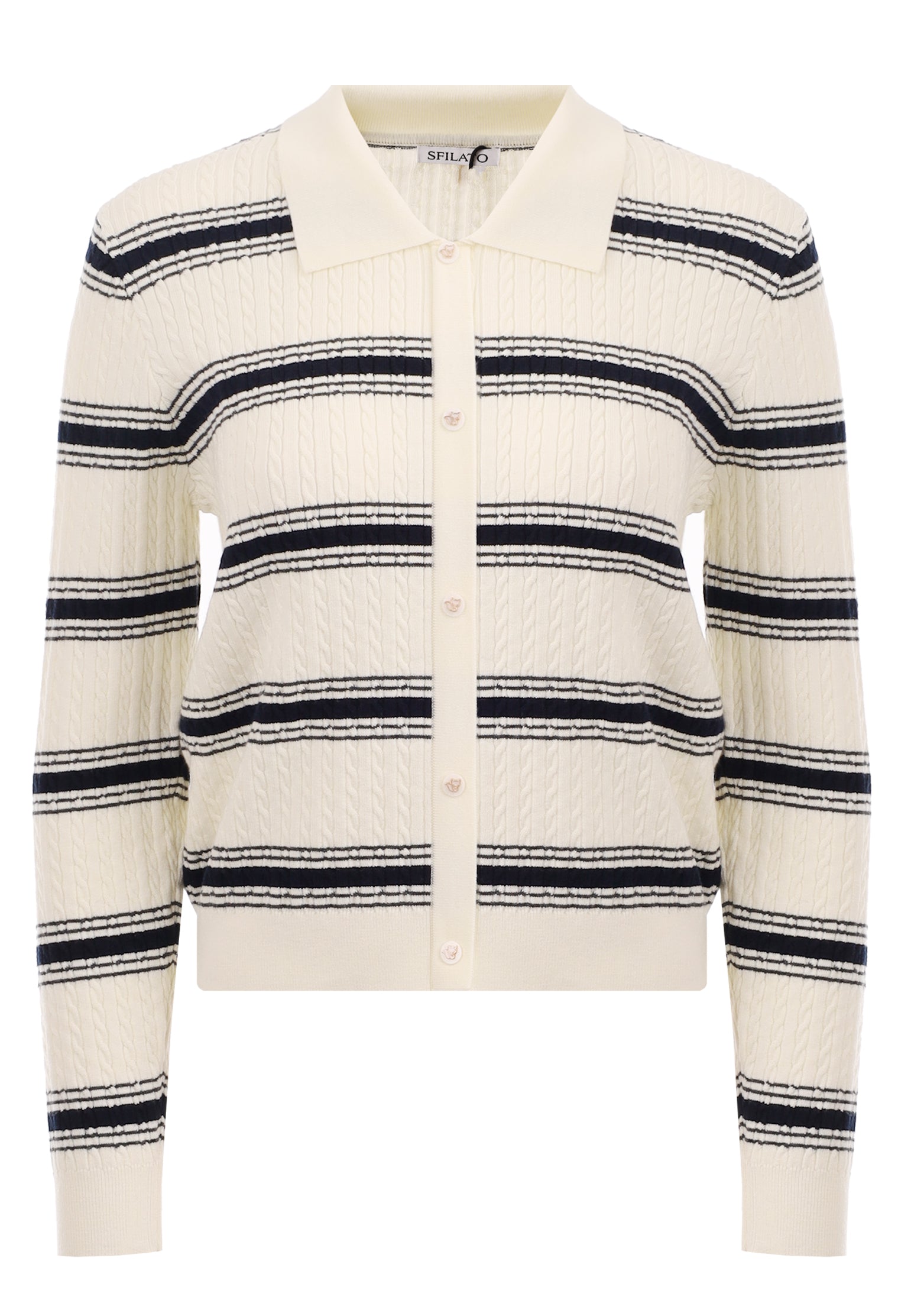 Gray and White Sfilato cardigan - view 1