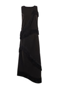 Black Asymmetric Draped Skirt Set - view 1