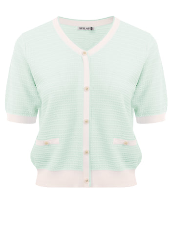 Mint Short-Sleeve Pocket Knit Cardigan - view 1