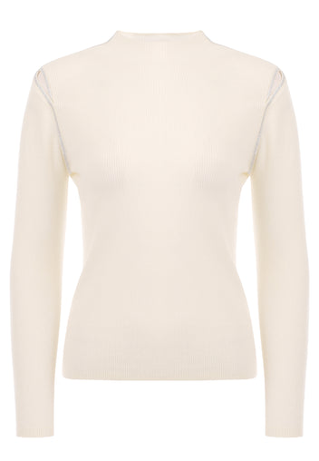 Ivory Fine-Knit Turtleneck - view 1