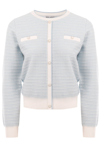 Sky Stripe Pocket Knit Cardigan - view 1