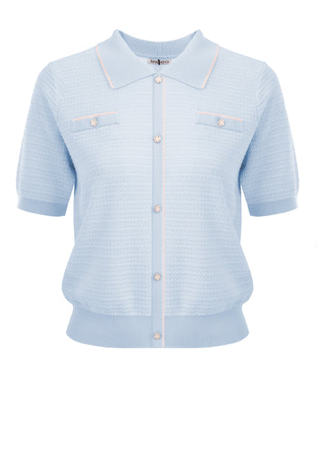 Sky Short-Sleeve Zip Knit Cardigan - view 1