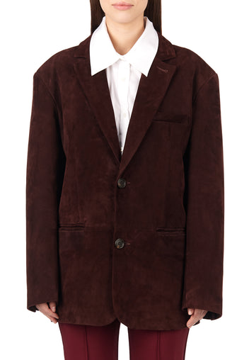 Wine Velvet Single-Breasted Blazer - view 5