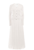 Ivory Button Cardigan Pleated Skirt Set - view 1