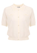 Ivory Short-Sleeve Button Knit Cardigan - view 1