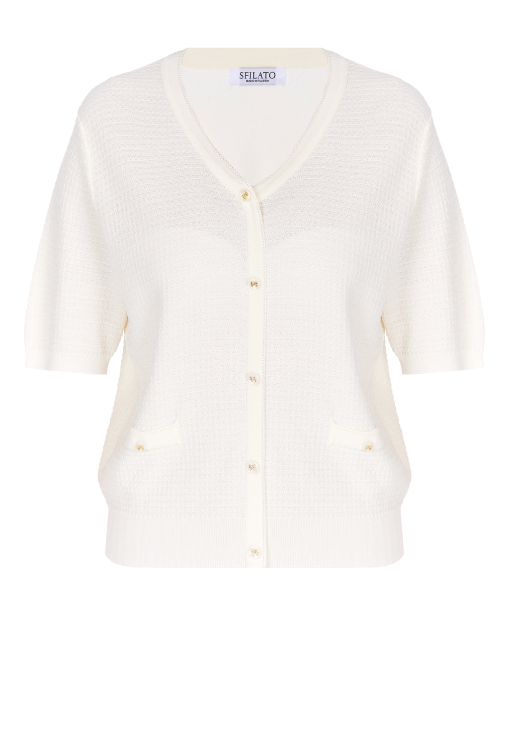 White and Gray Sfilato cardigan - view 1