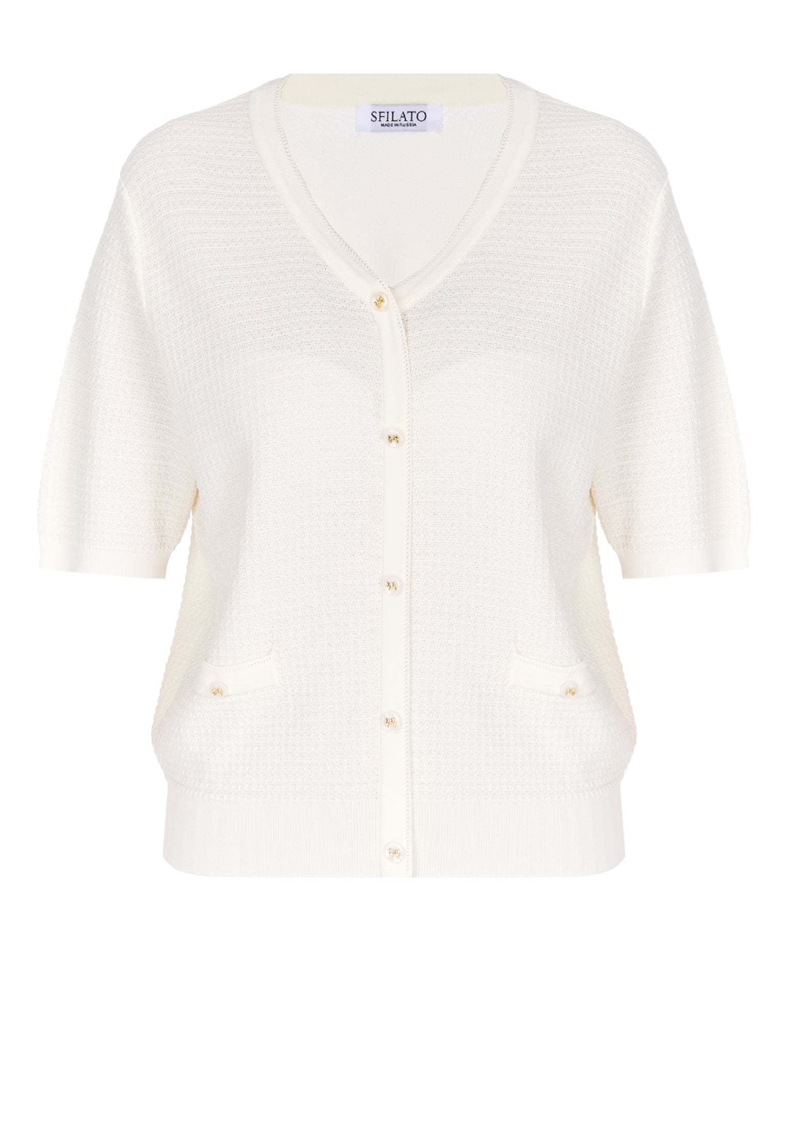 White and Gray Sfilato cardigan - view 1
