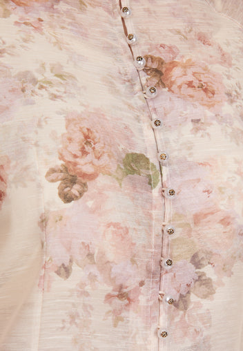 Coral and Beige Sfilato skirt suit - view 5