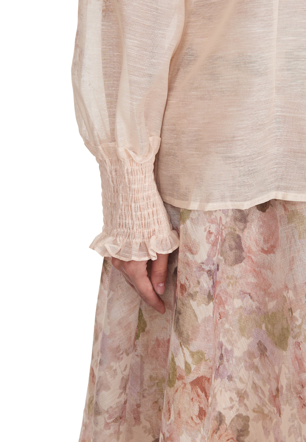 Coral and Beige Sfilato skirt suit - view 4