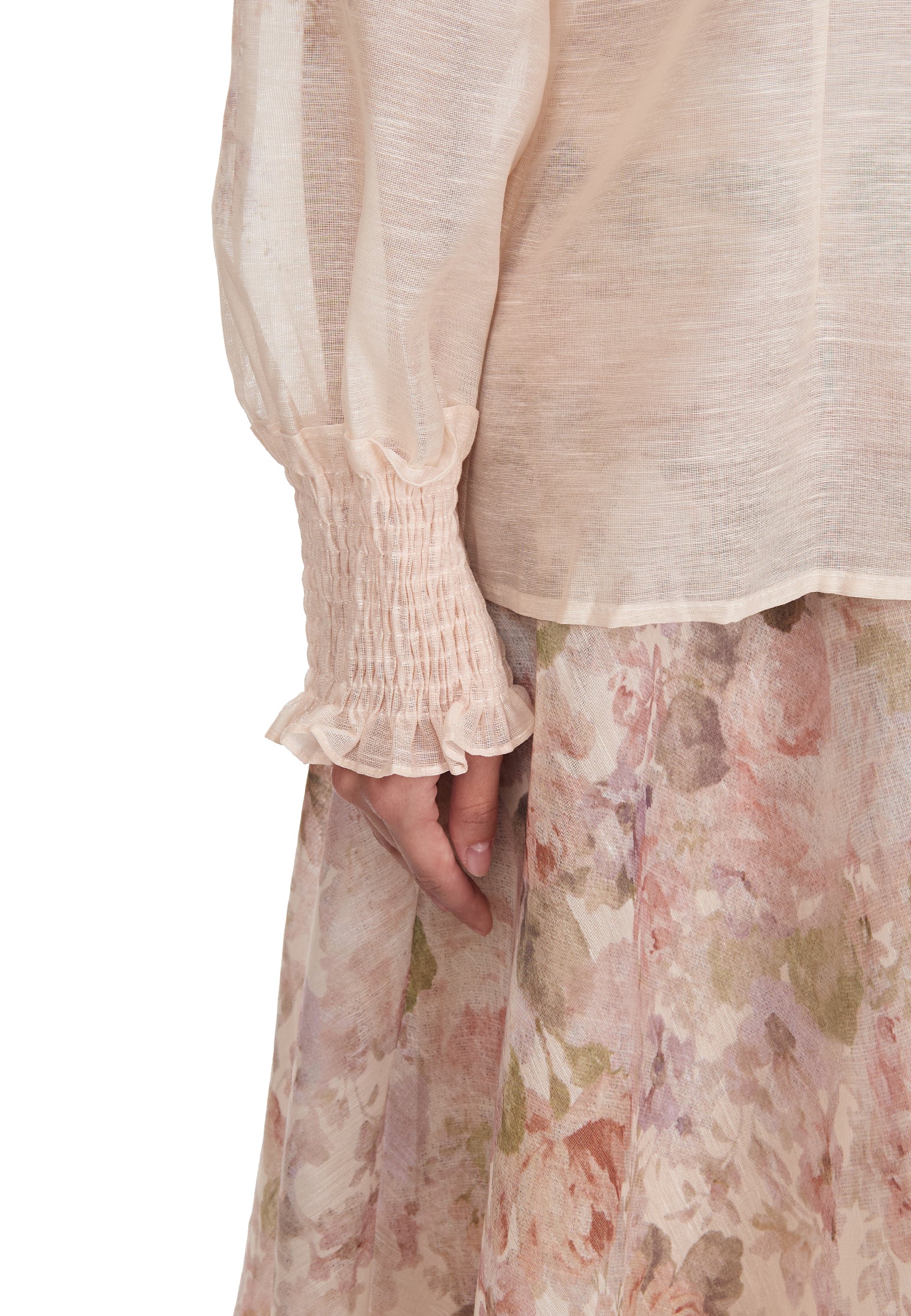 Coral and Beige Sfilato skirt suit - view 4