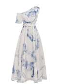 Blue-Print One-Shoulder Belted Midi Dress - view 1