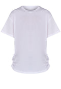 White Ruched-Side Crewneck T-Shirt - view 1