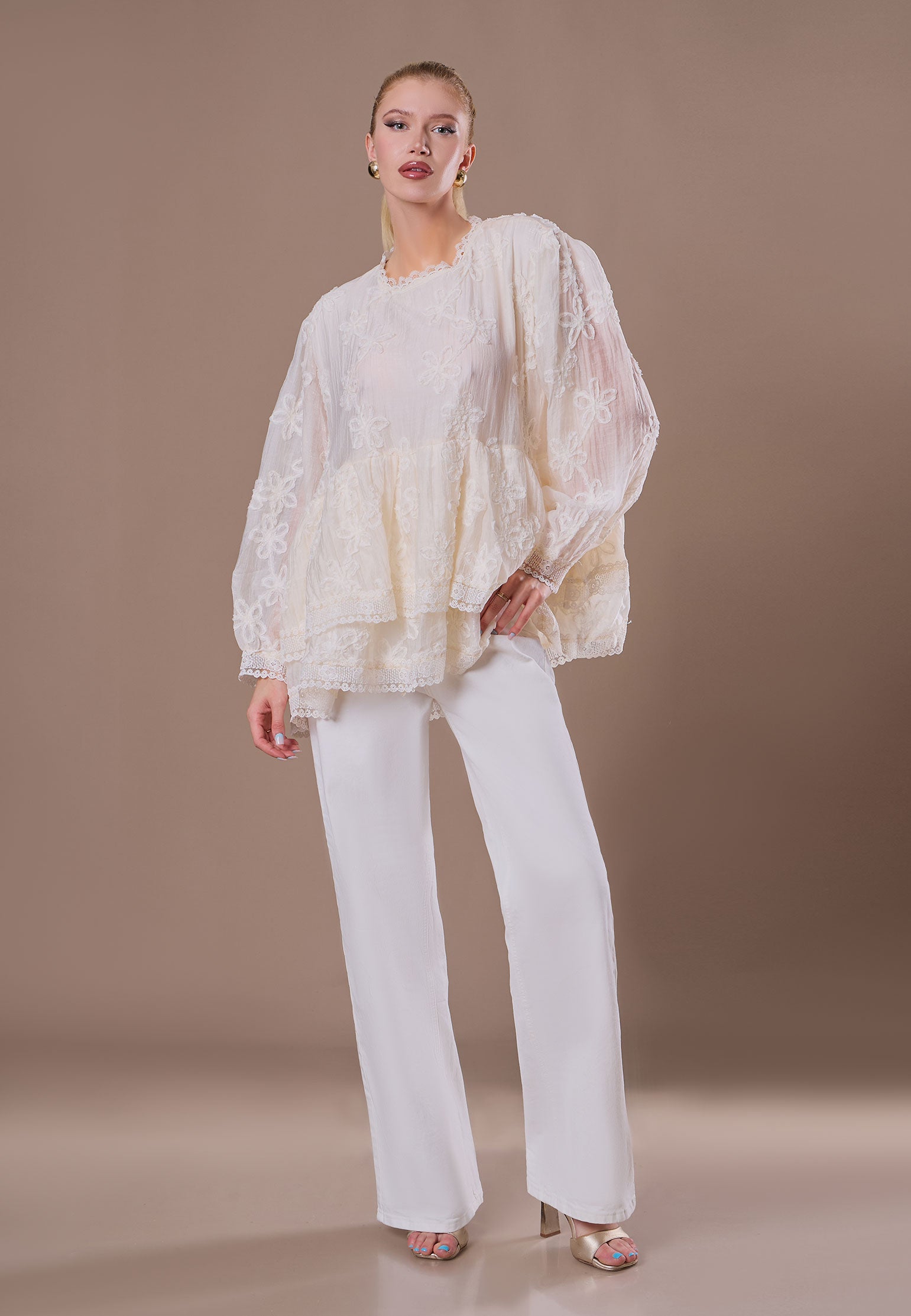 Gray Sfilato blouse - view 2